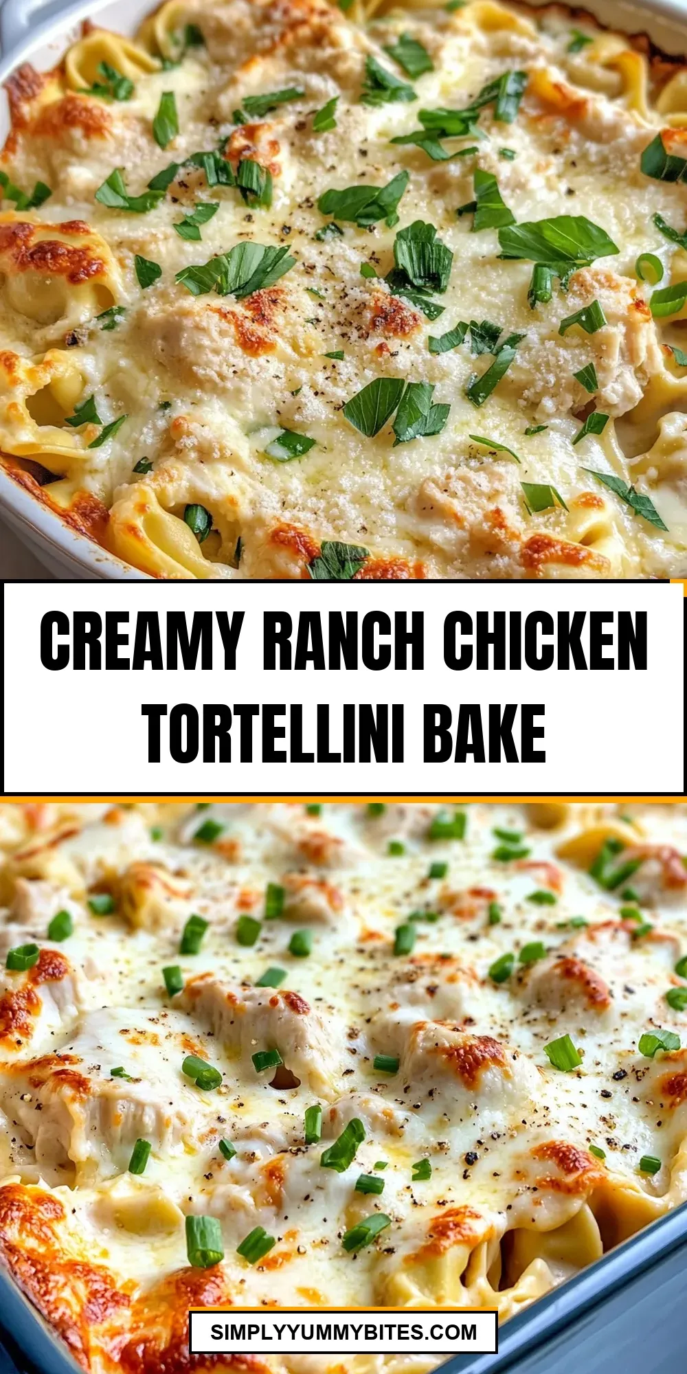 Easy Creamy Ranch Chicken Tortellini Bake Recipe