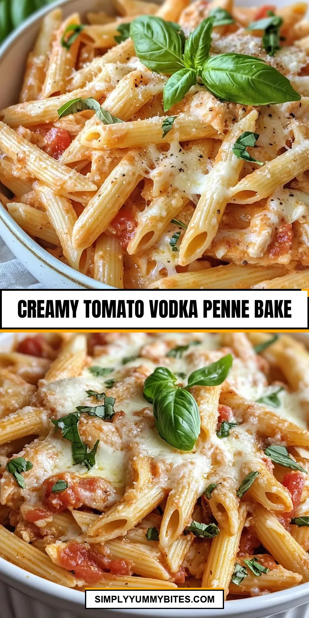 Easy Creamy Tomato Vodka Penne Bake Recipe
