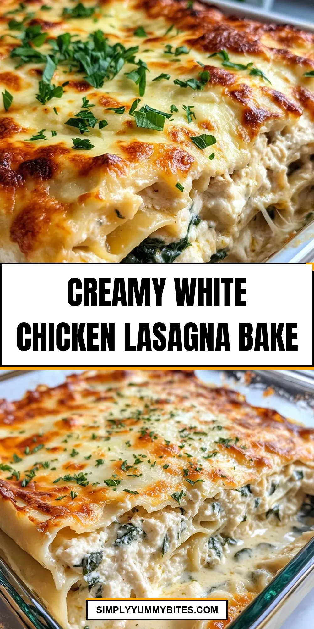 Creamy White Chicken Lasagna Bake (Easy & Delicious)