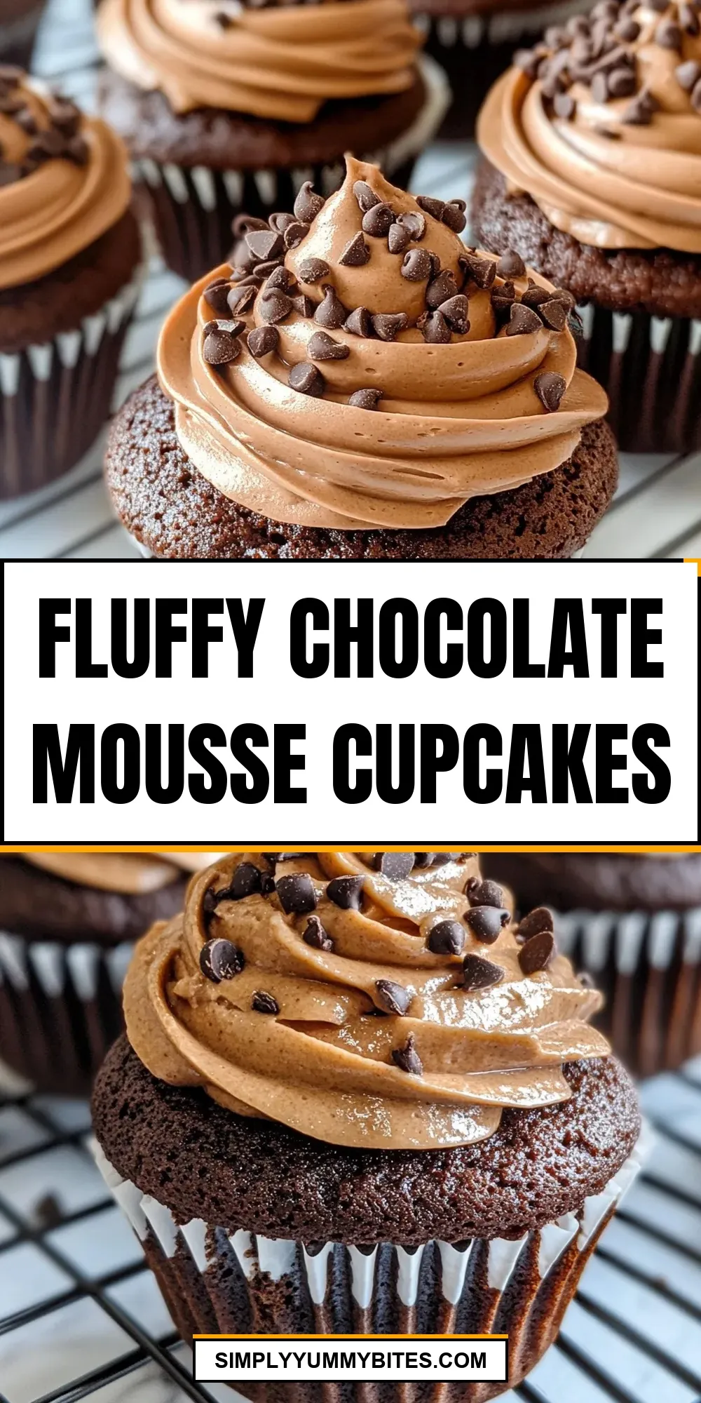 Fluffy Chocolate Mousse Cupcakes (Delicious & Delicious)