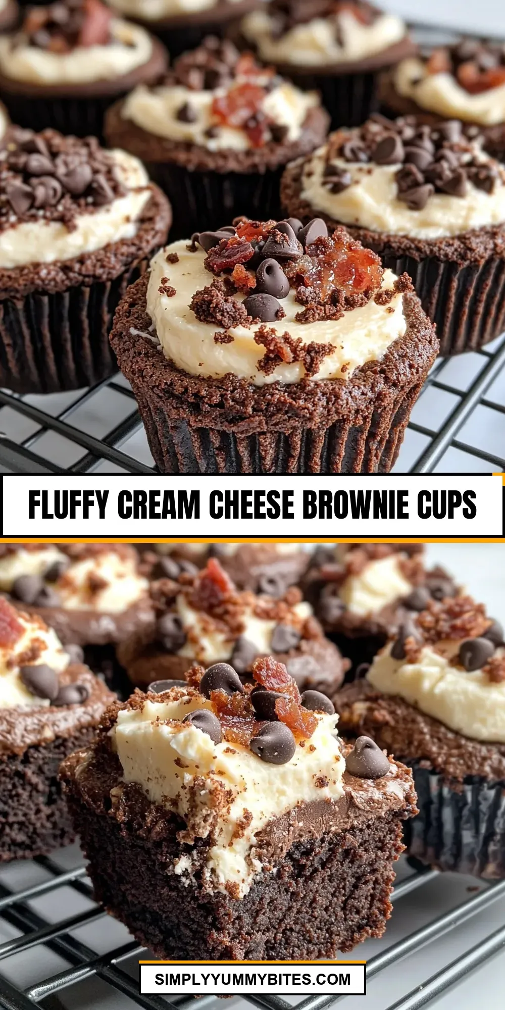 Easy Fluffy Cream Cheese Brownie Cups Recipe