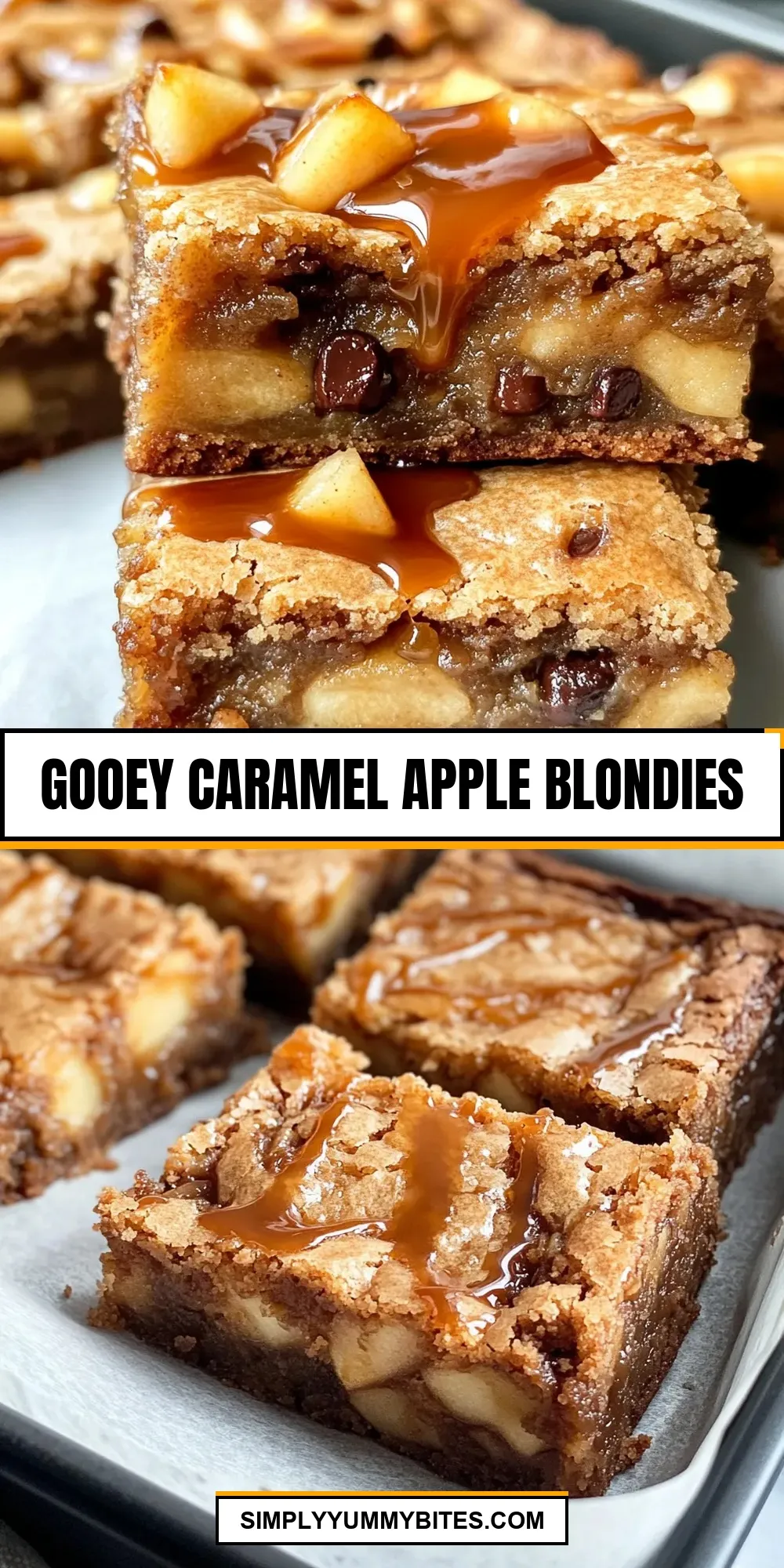 Gooey Caramel Apple Blondies (The Best & Delicious)