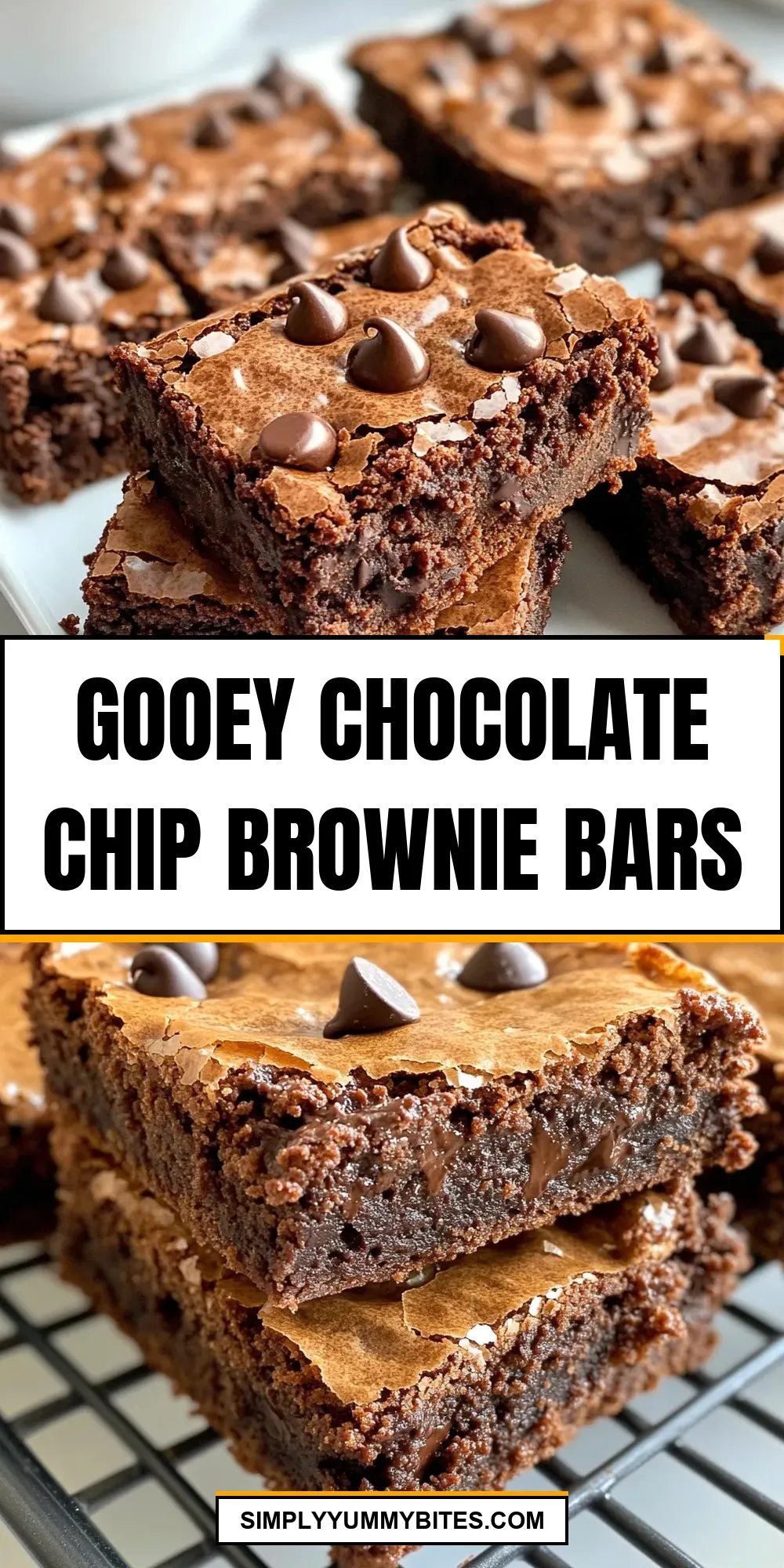 Delicious Gooey Chocolate Chip Brownie Bars