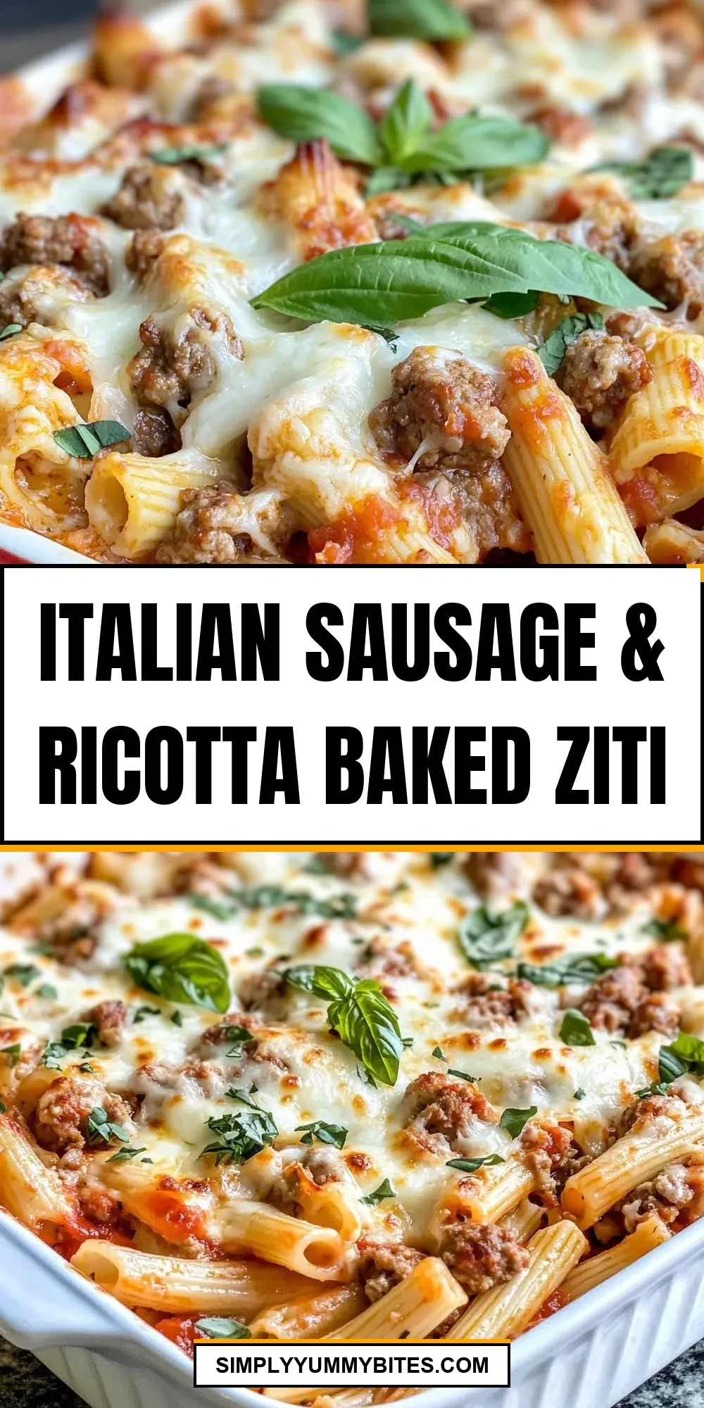 Easy Italian Sausage & Ricotta Baked Ziti Recipe