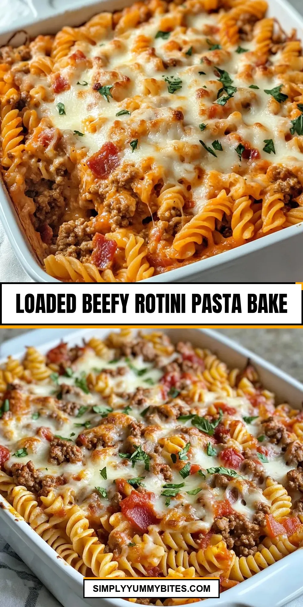 Loaded Beefy Rotini Pasta Bake (Flavorful & Delicious)