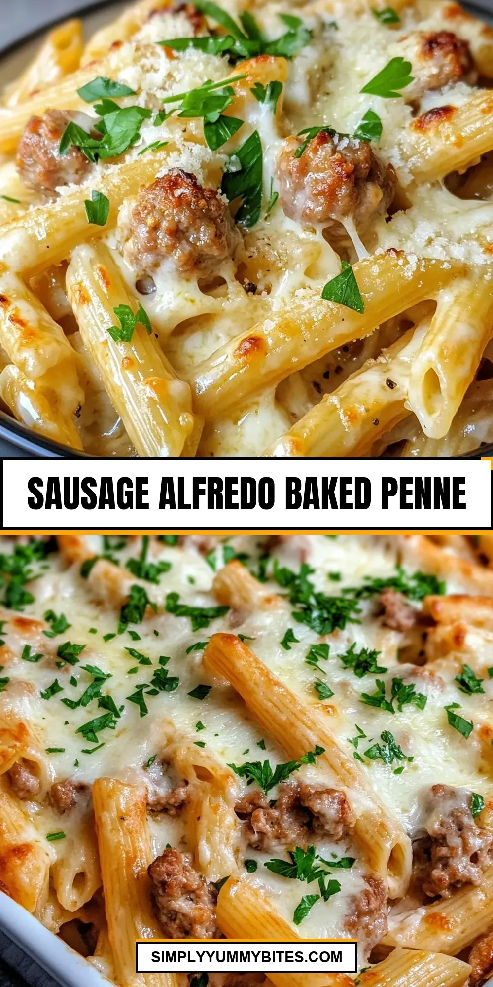 Sausage Alfredo Baked Penne (Quick & Delicious)