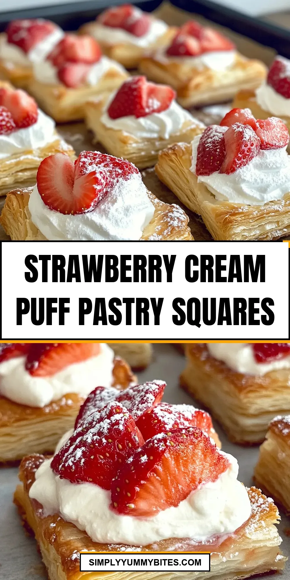 Strawberry Cream Puff Pastry Squares Recipe