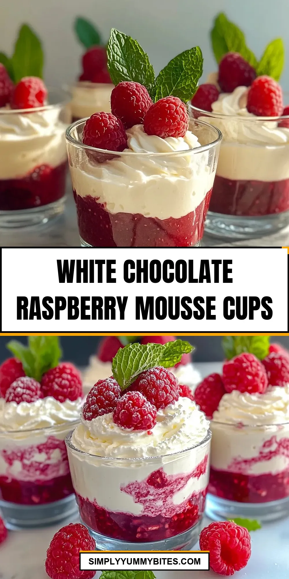 White Chocolate Raspberry Mousse Cups Recipe