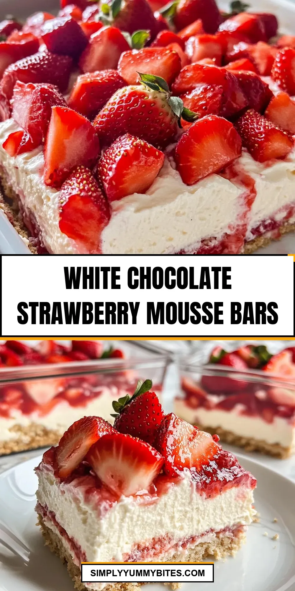 Easy White Chocolate Strawberry Mousse Bars Recipe