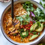 Homemade 30 Minute Thai Peanut Chicken Ramen. photo