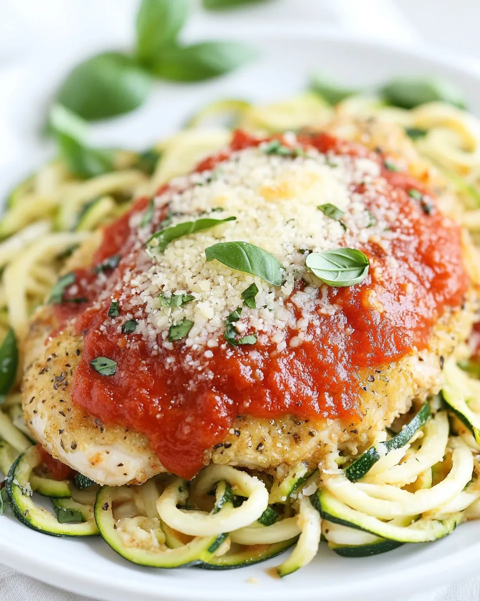 Classic Baked Chicken Parmesan with Zucchini Noodles image