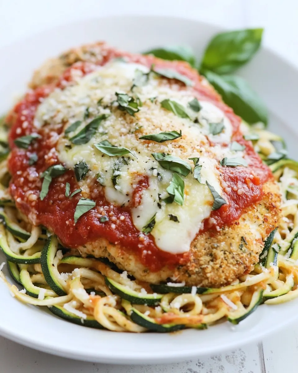 Easy Baked Chicken Parmesan with Zucchini Noodles recipe photo