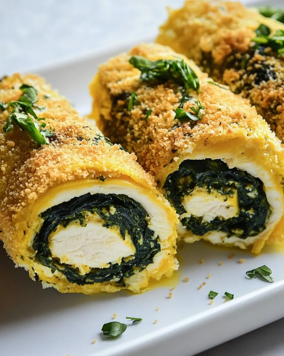 Homemade Baked Chicken Rollatini with Spinach photo