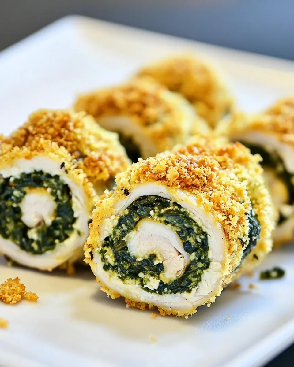 Delicious Baked Chicken Rollatini with Spinach shot