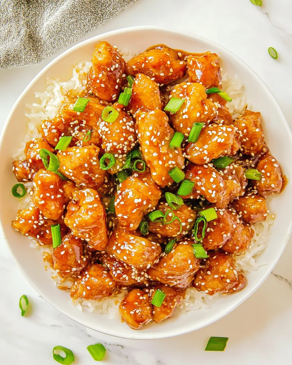 Savory Baked Honey Sesame Chicken food shot