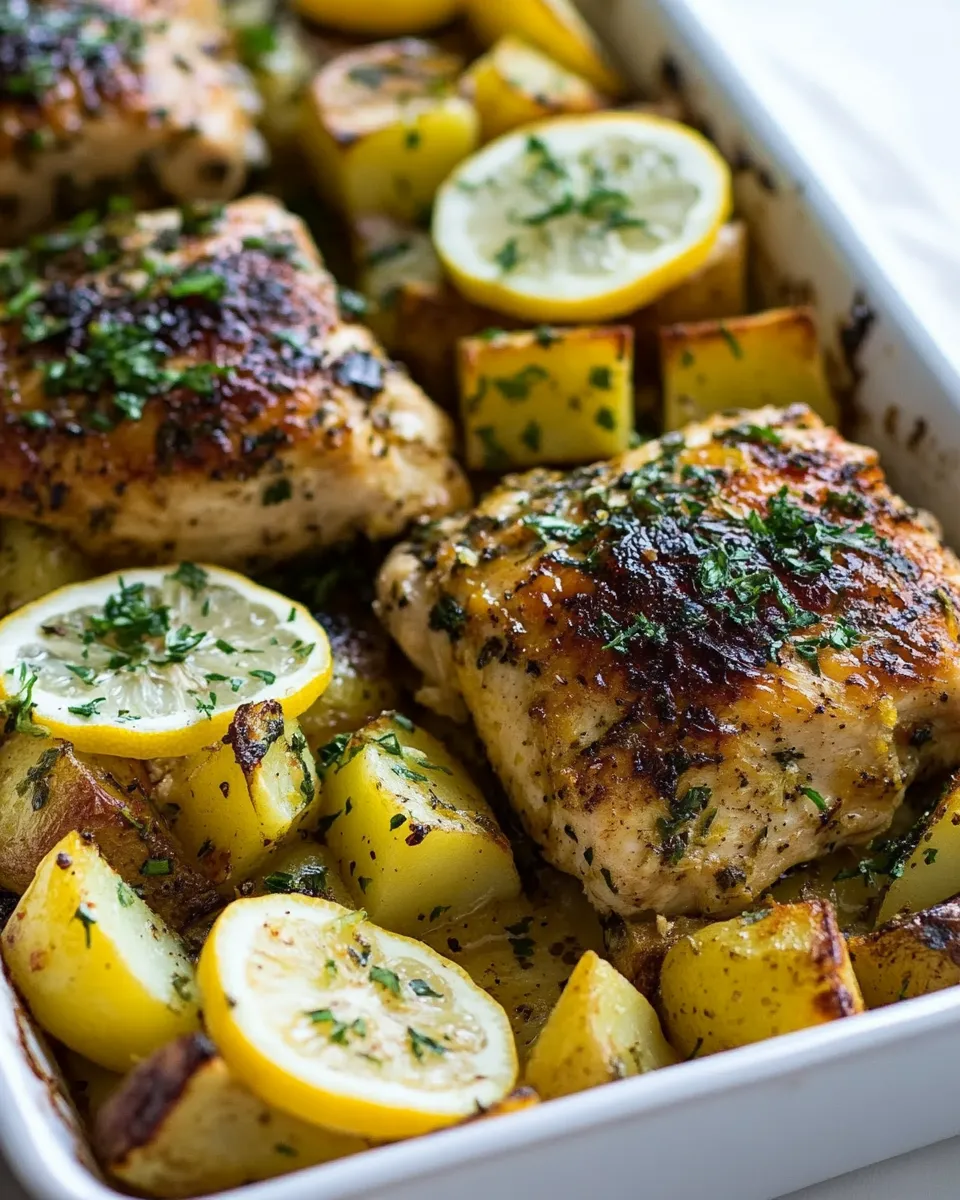 Delicious Baked Lemon Chicken and Potatoes image