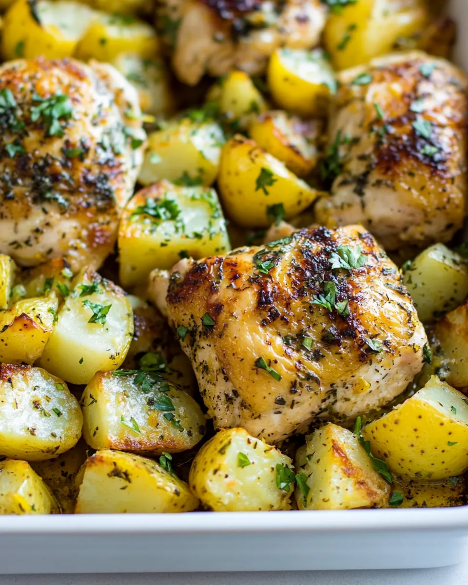 Homemade Baked Lemon Chicken and Potatoes recipe photo