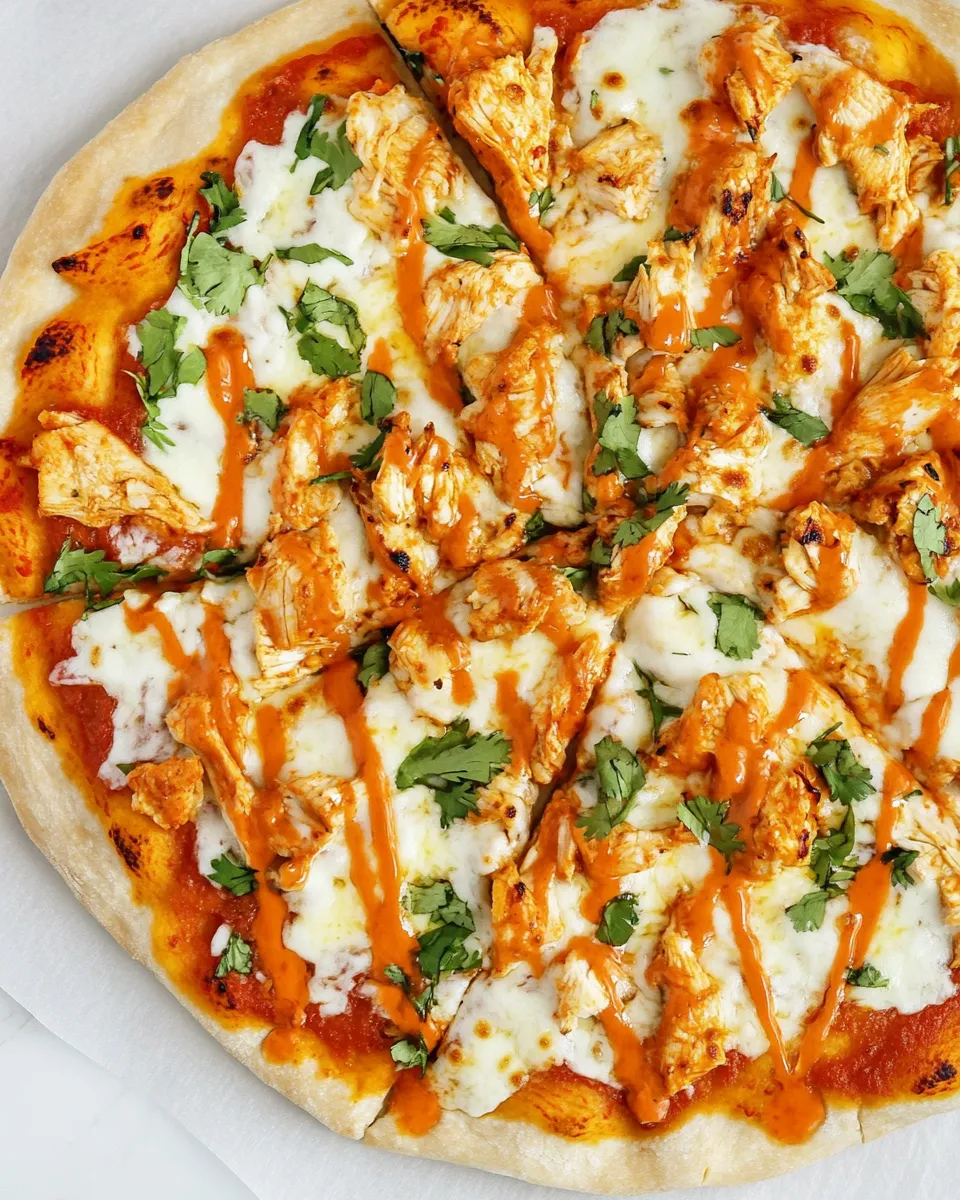 Delicious Buffalo Chicken Pizza shot