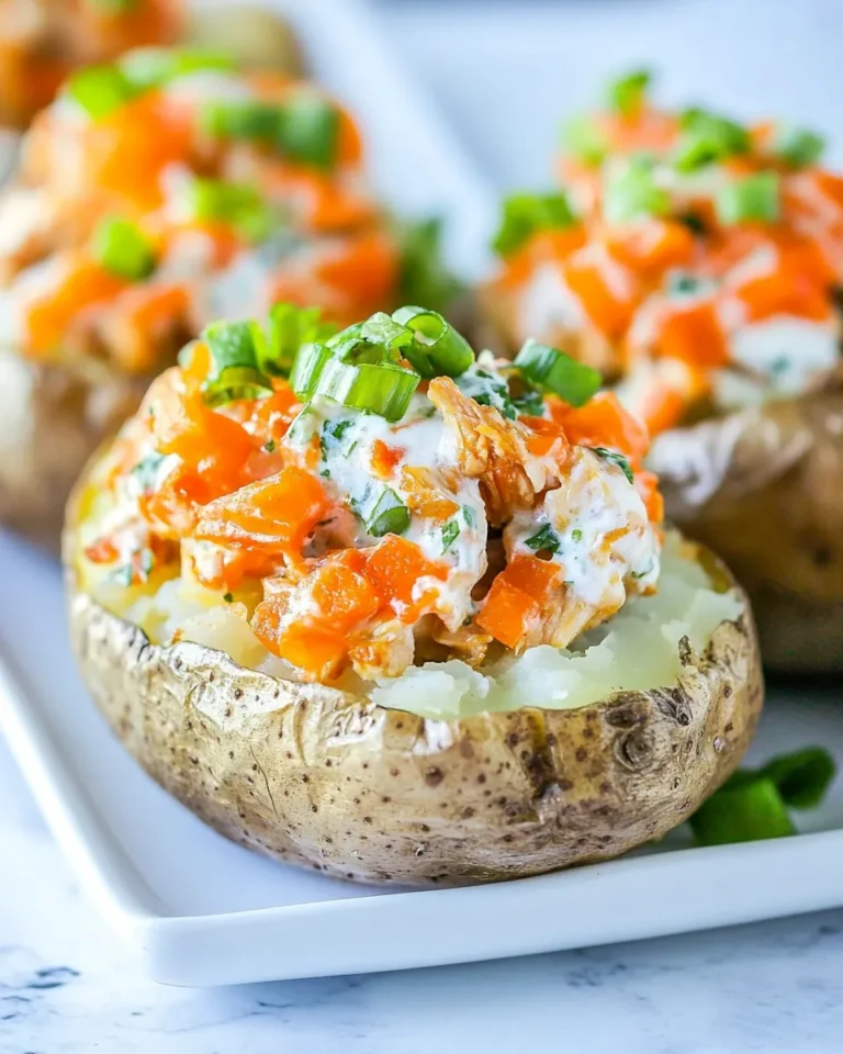 Homemade Buffalo Chicken Stuffed Baked Potatoes photo