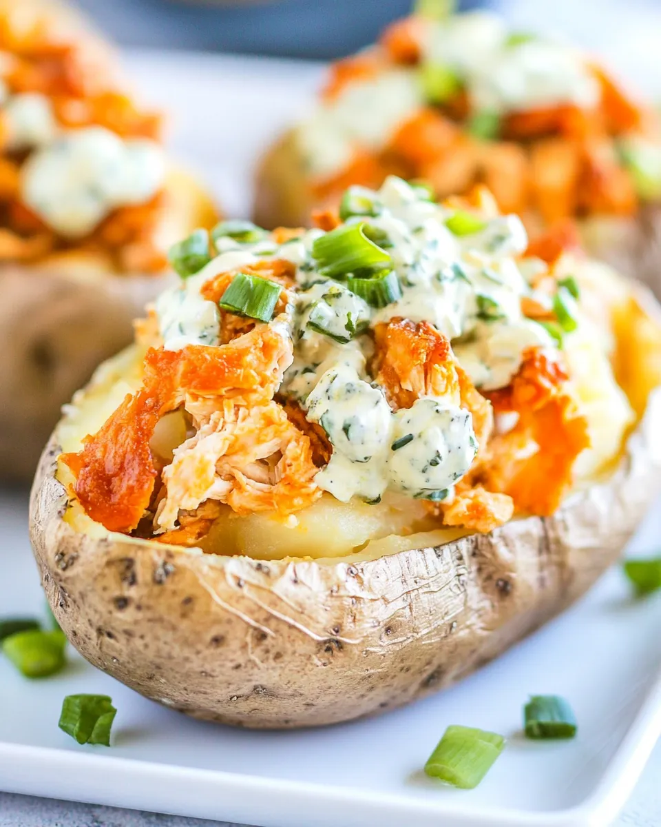 Classic Buffalo Chicken Stuffed Baked Potatoes image
