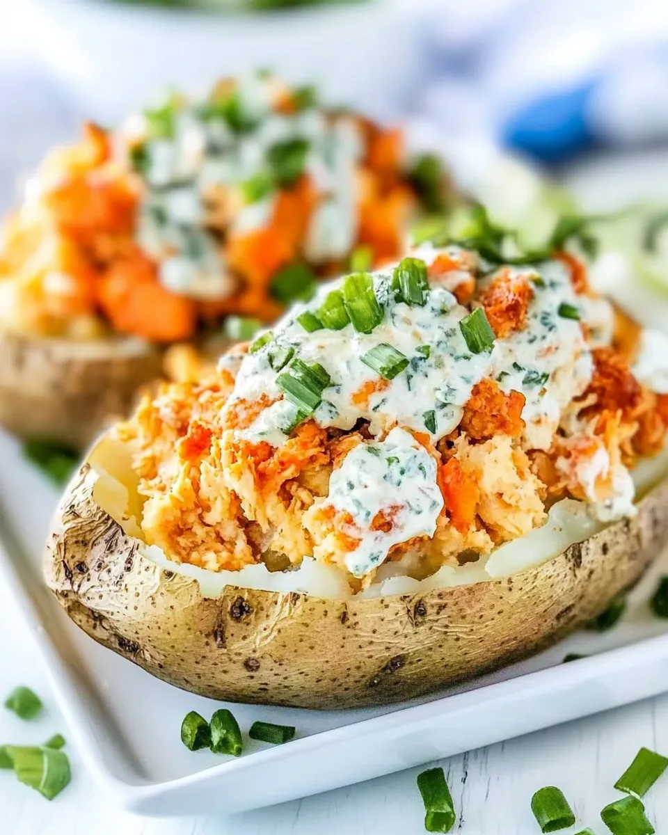 Easy Buffalo Chicken Stuffed Baked Potatoes recipe photo