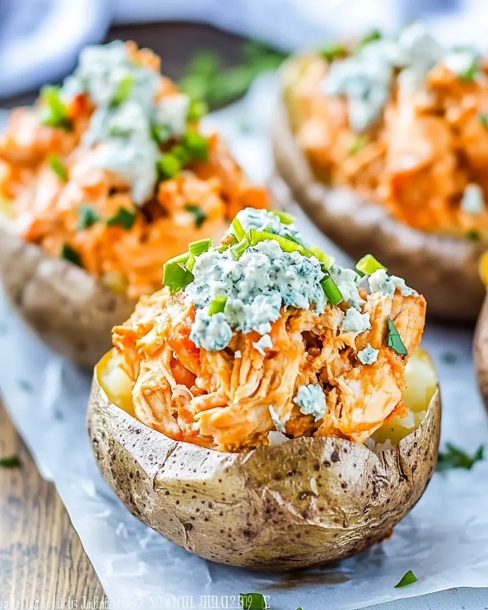 Delicious Buffalo Chicken Stuffed Baked Potatoes shot