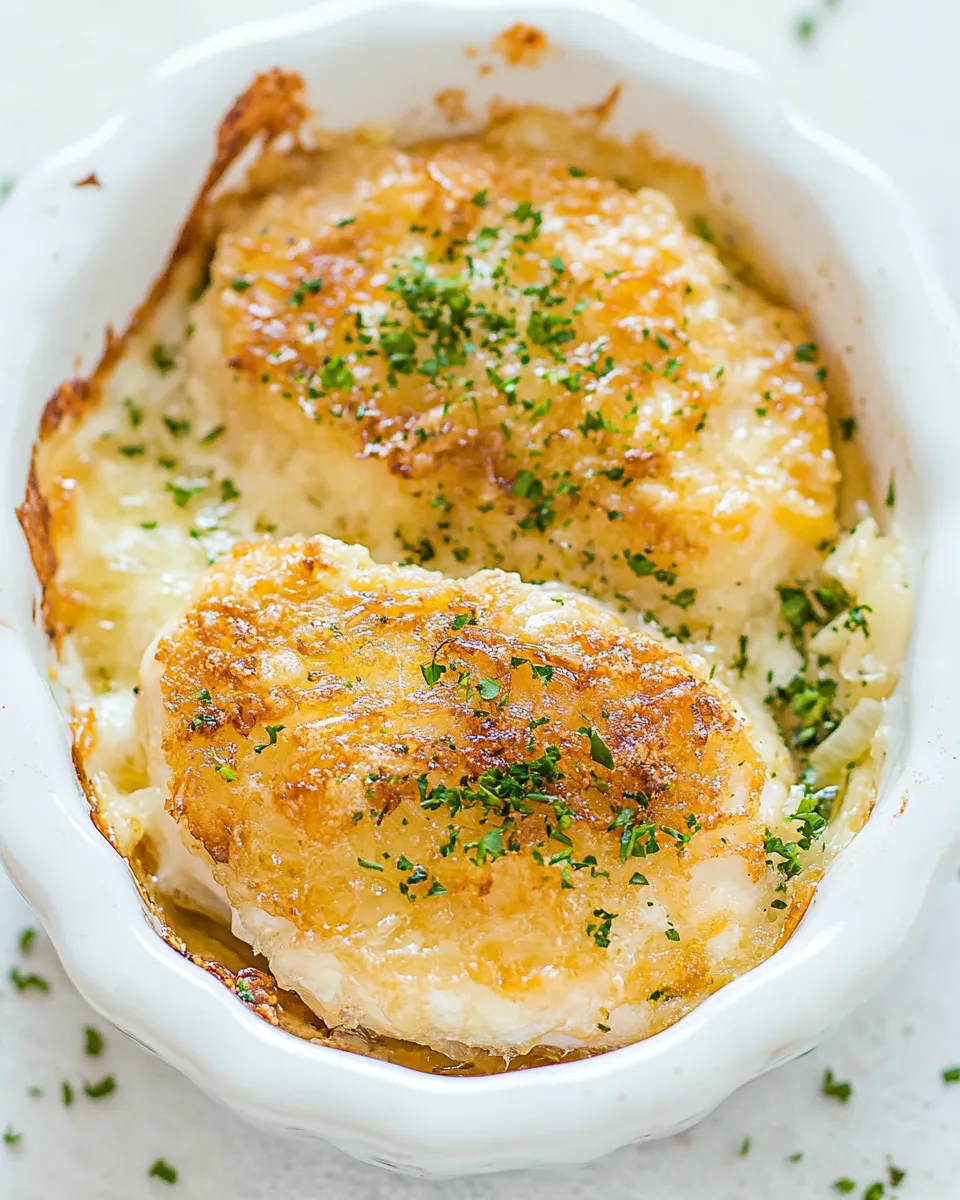 Quick Cheesy Onion Chicken shot