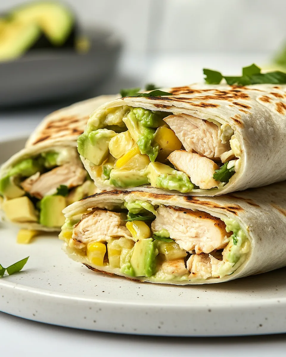 Homemade Chicken Avocado Wraps photo