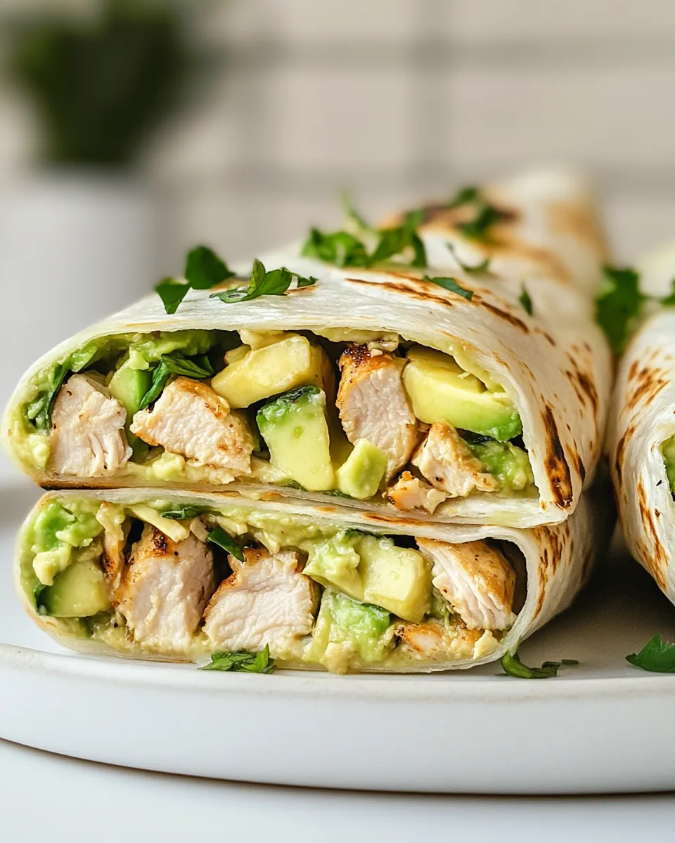 Easy Chicken Avocado Wraps recipe photo