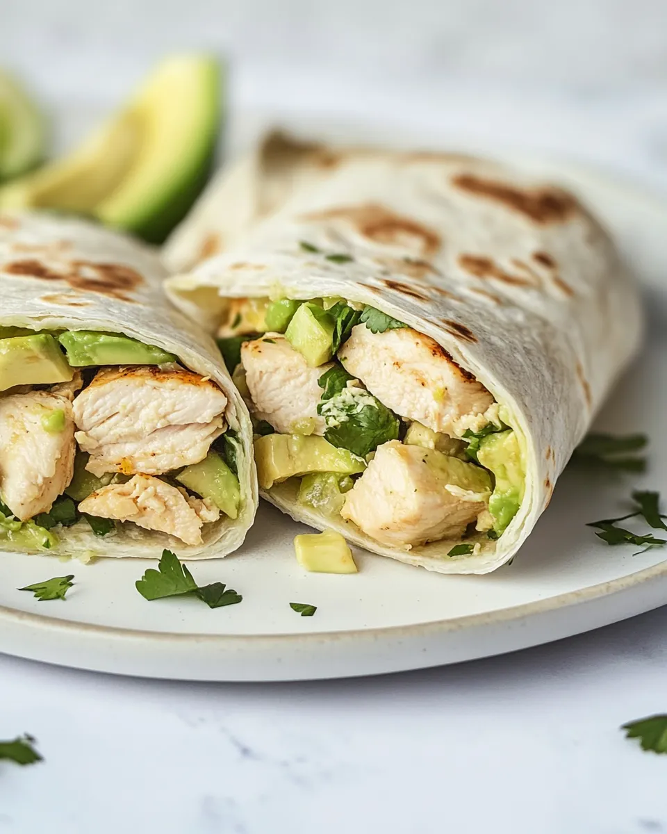 Delicious Chicken Avocado Wraps shot