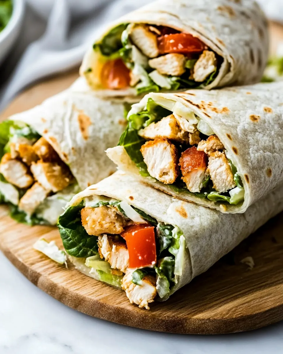 Delicious Chicken Caesar Wraps shot