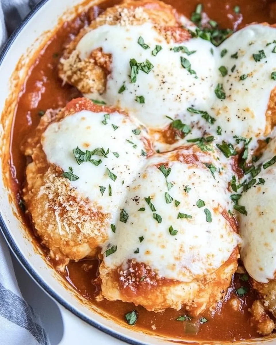 Delicious Chicken Mozzarella Skillet shot