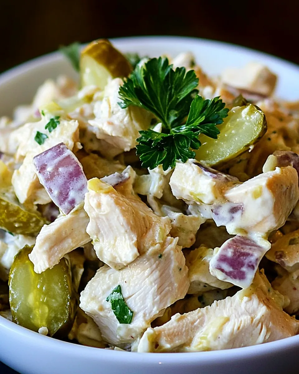 Easy Chicken Salad with Pickles Recipe shot