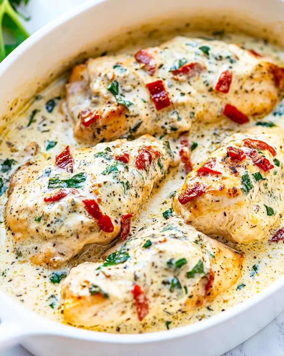 Delicious Creamy Tuscan Chicken shot