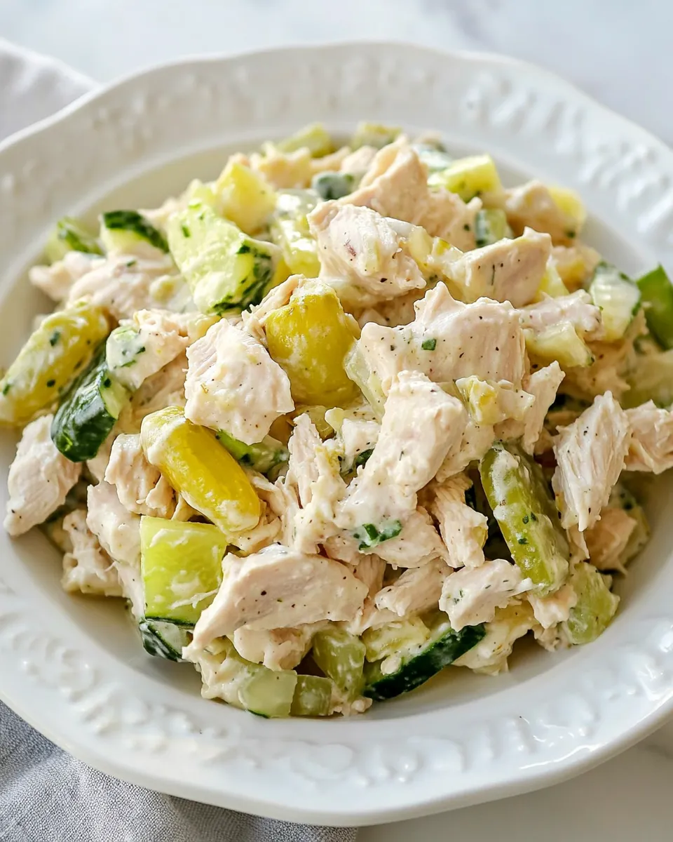 Delicious Dill Pickle Chicken Salad shot