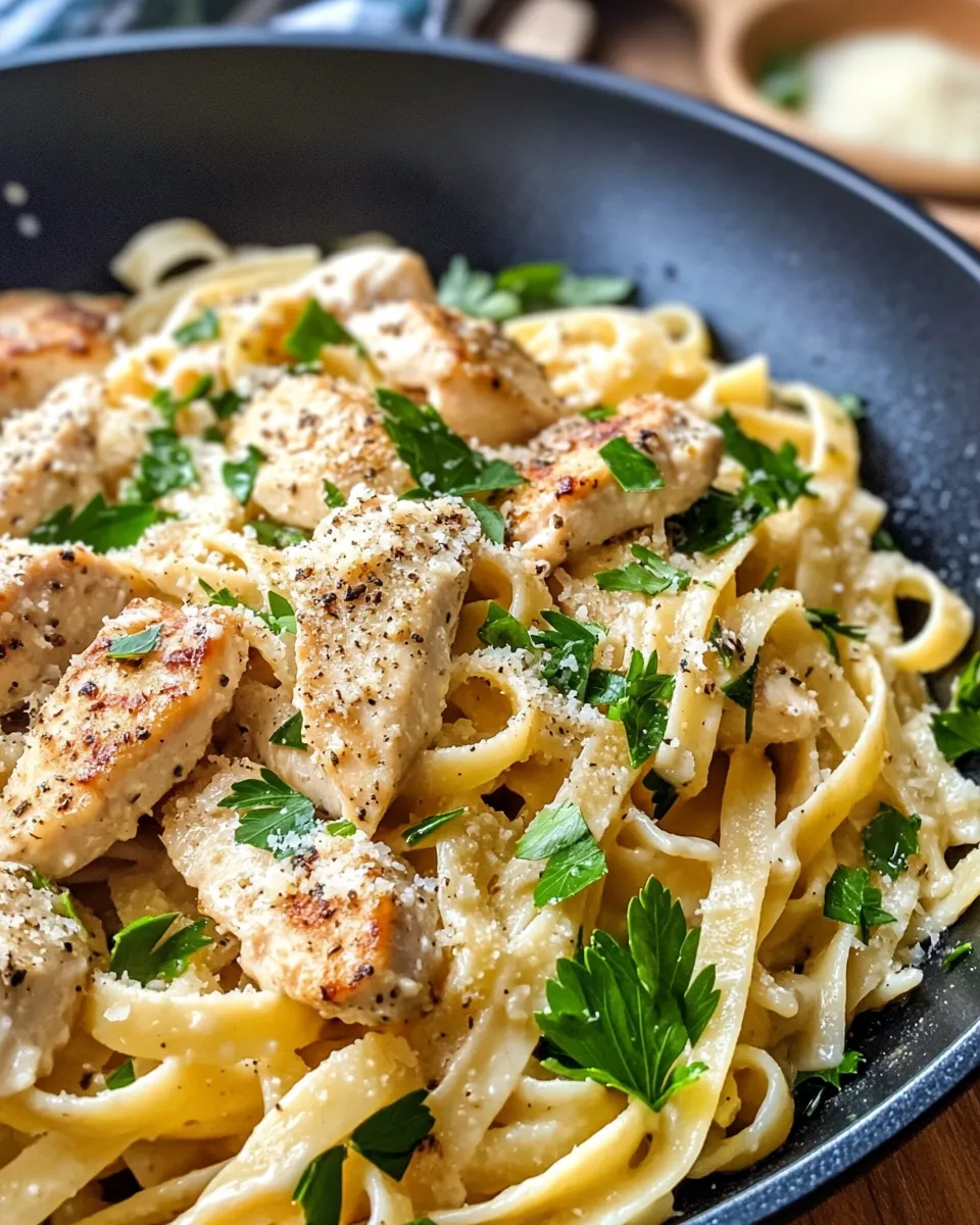 Homemade Garlic Parmesan Chicken Pasta Skillet photo