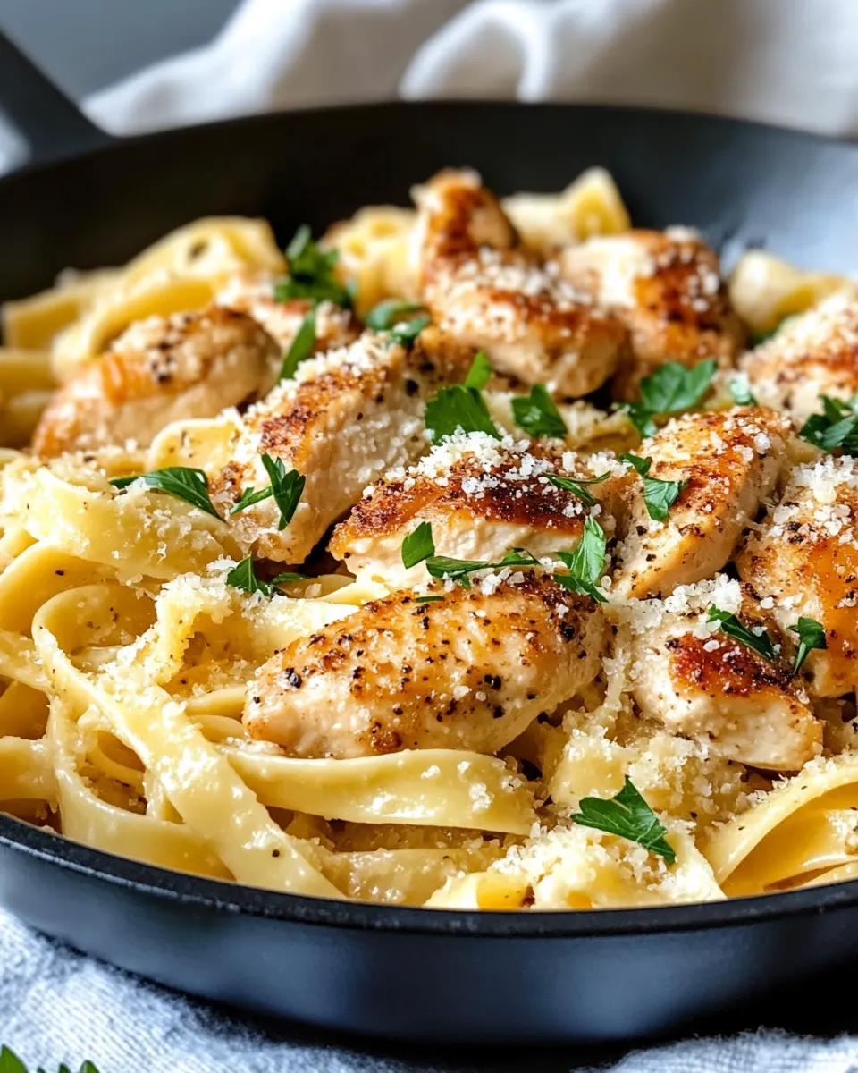 Classic Garlic Parmesan Chicken Pasta Skillet image