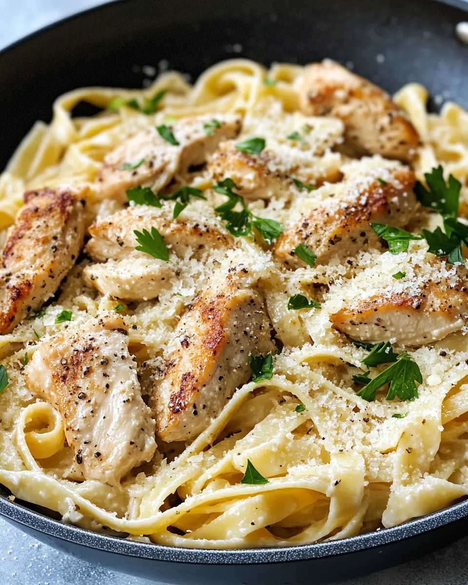 Easy Garlic Parmesan Chicken Pasta Skillet recipe photo
