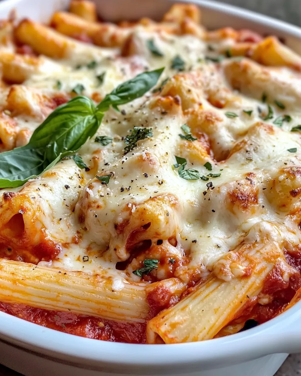 Easy Golden Baked Four-Cheese Ziti food shot