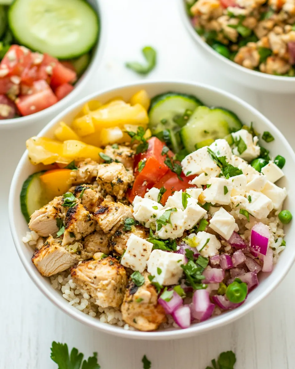 Delicious Greek Chicken Bowls shot