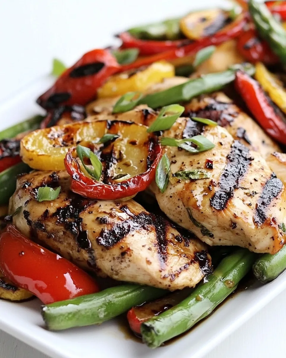 Homemade Honey Balsamic Grilled Chicken and Vegetables photo