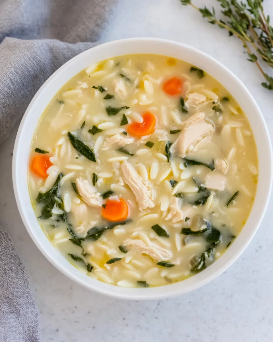 Homemade Lemon Chicken Orzo Soup photo