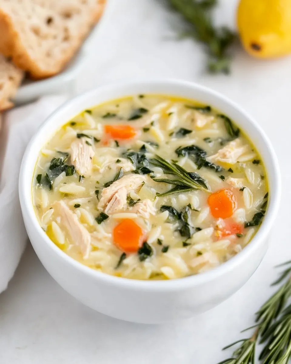Easy Lemon Chicken Orzo Soup recipe photo