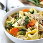 Homemade Lemon Chicken Tortellini Soup photo