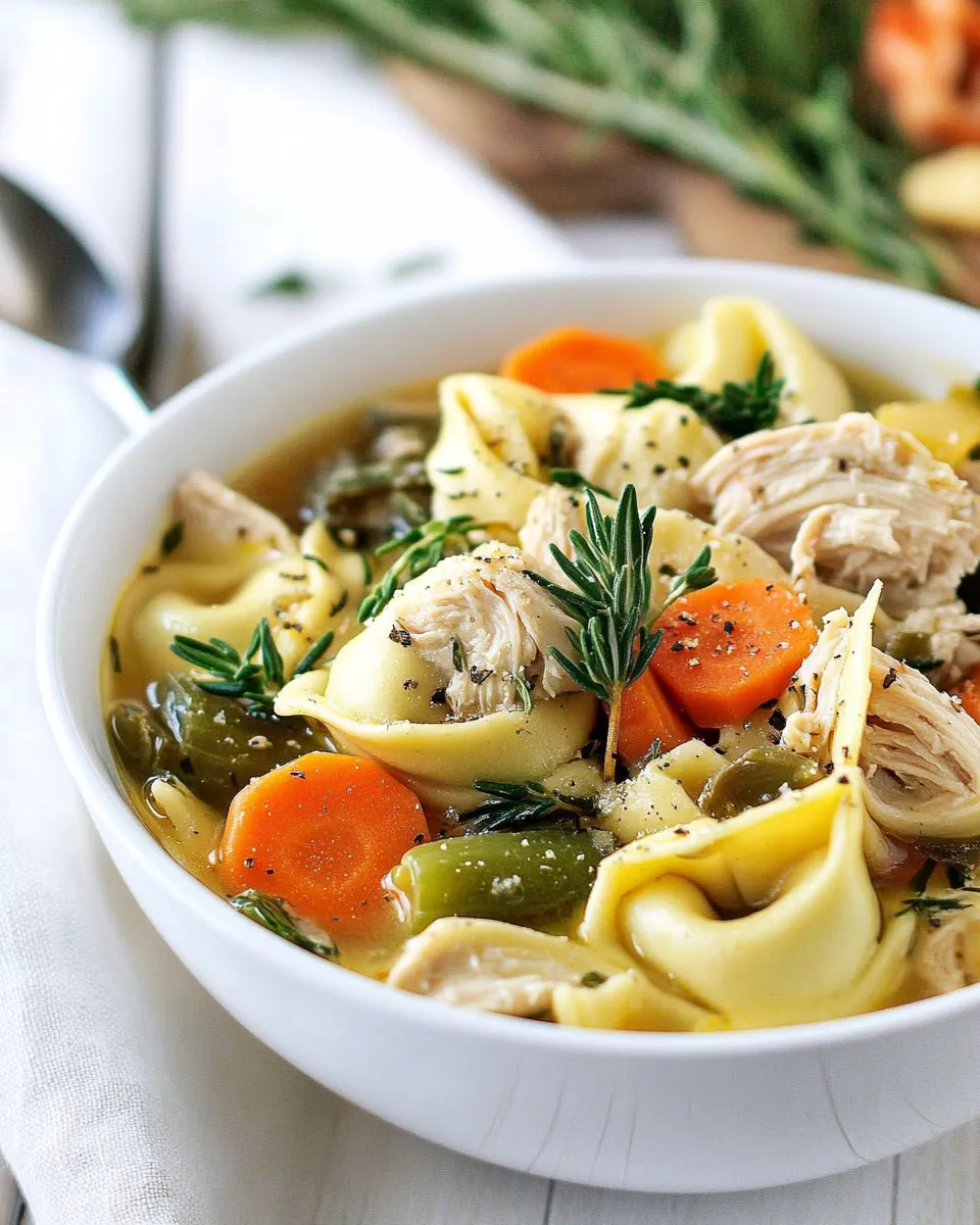 Homemade Lemon Chicken Tortellini Soup photo