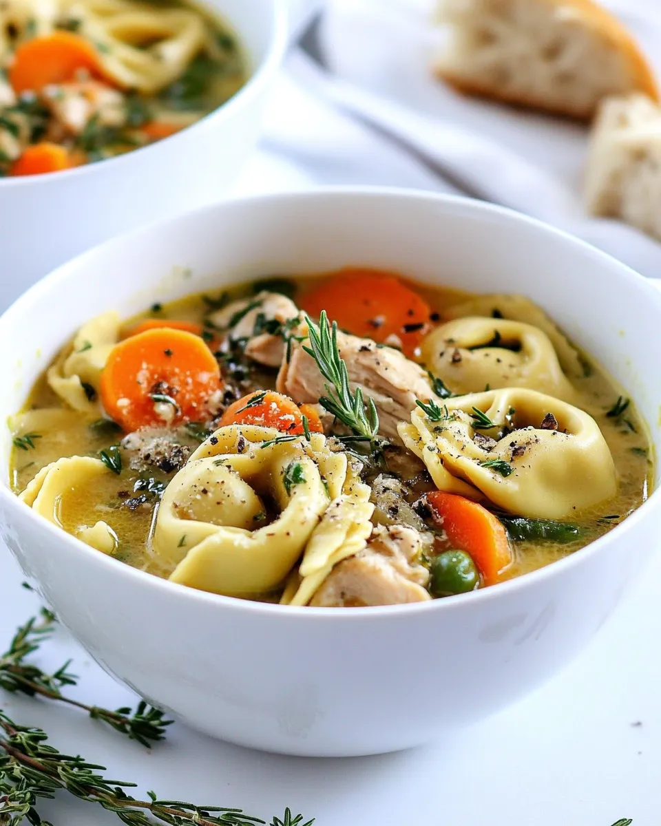 Classic Lemon Chicken Tortellini Soup image