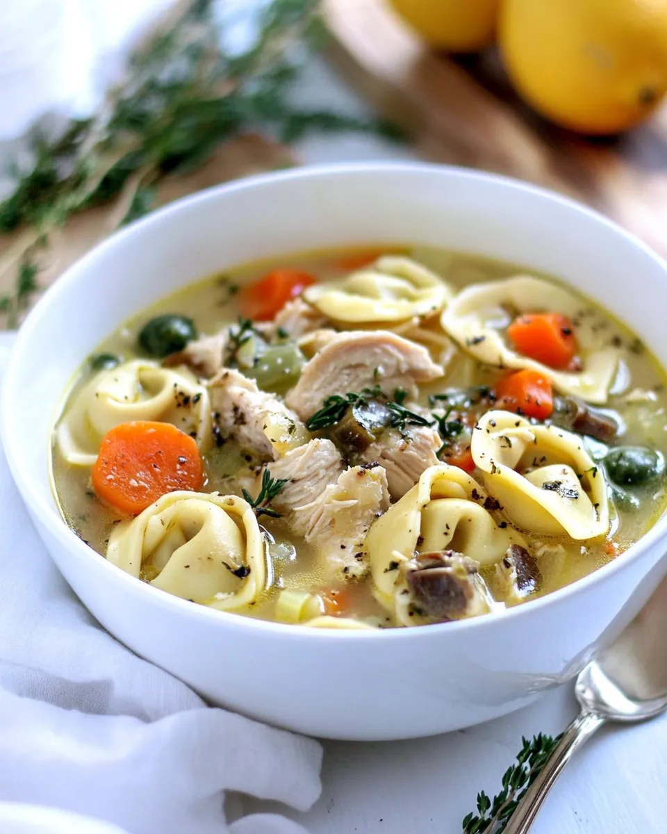 Easy Lemon Chicken Tortellini Soup recipe photo