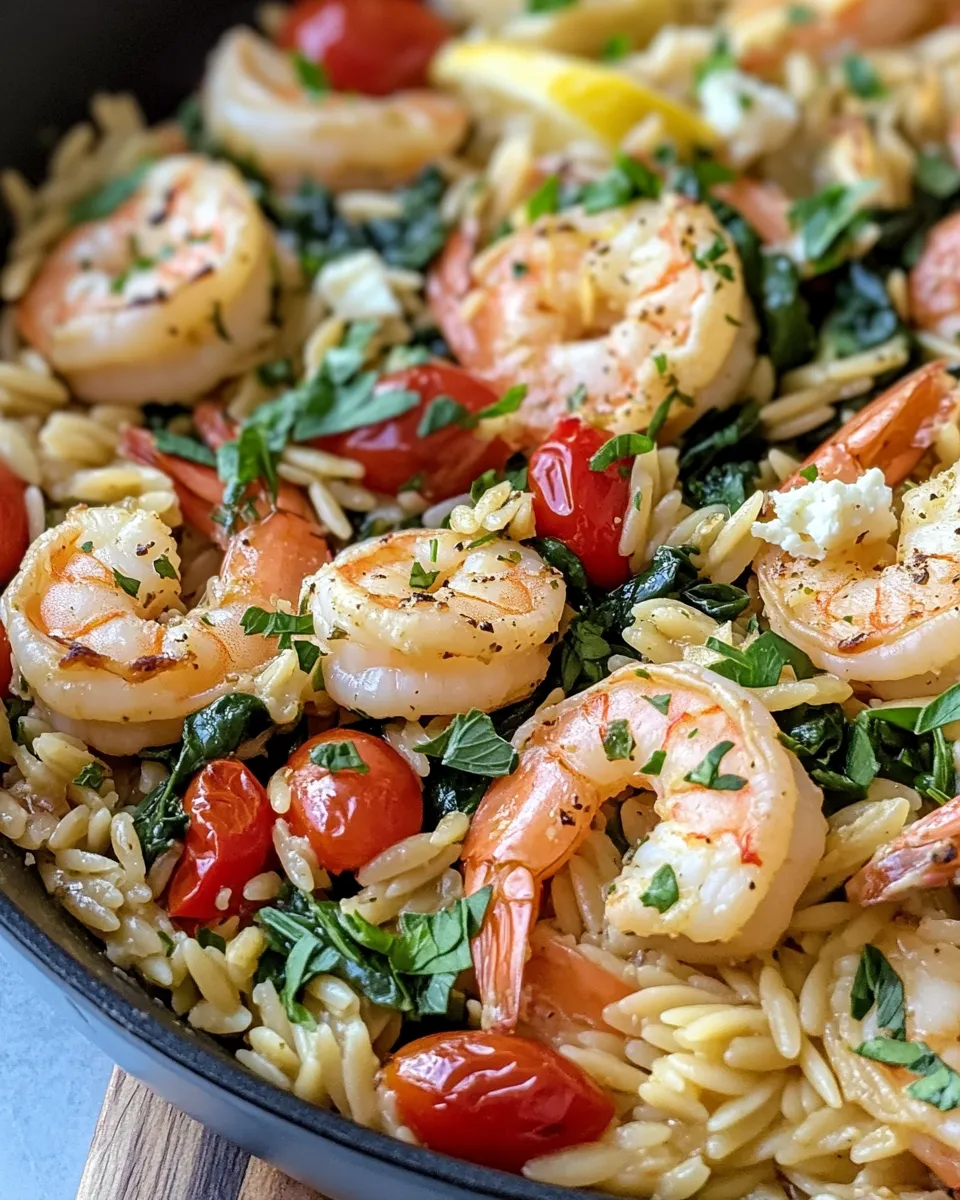 Homemade Lemon Herb Shrimp Orzo Bake photo