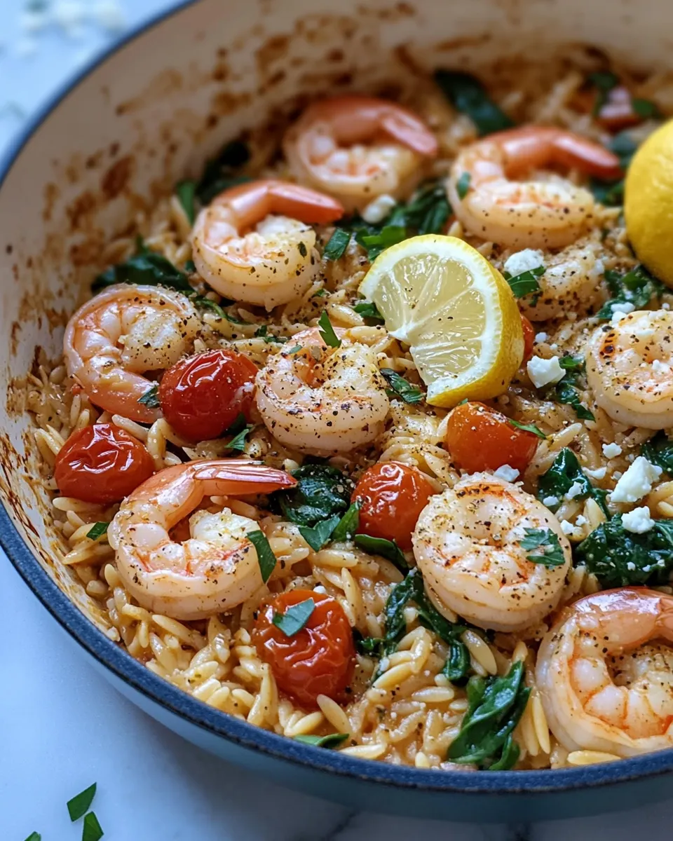 Classic Lemon Herb Shrimp Orzo Bake image
