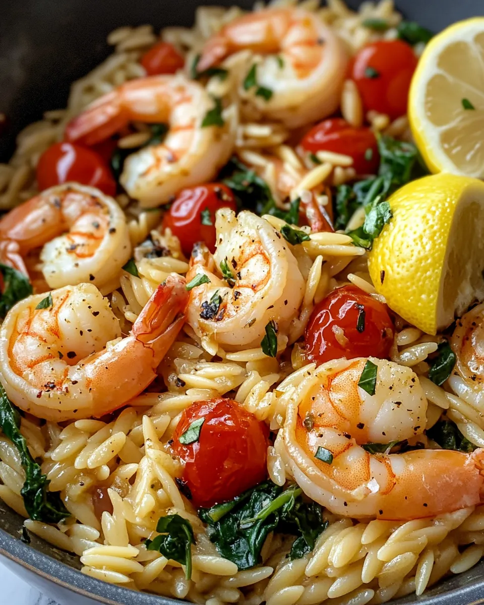 Easy Lemon Herb Shrimp Orzo Bake recipe image